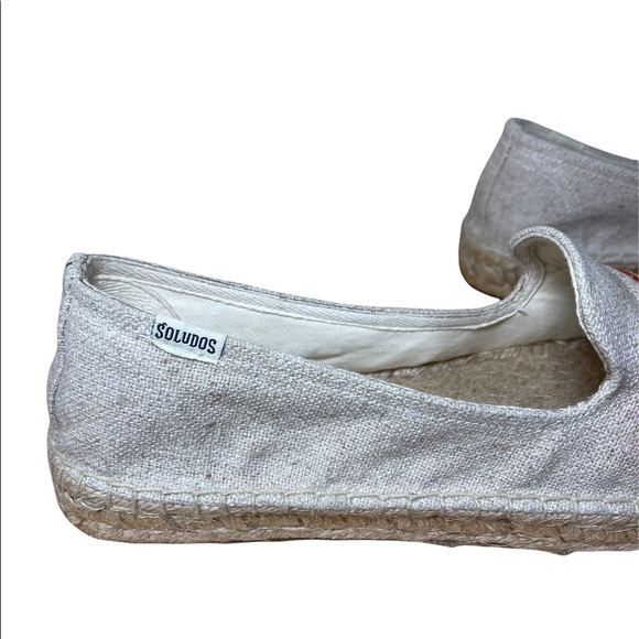 Soludos Espadrilles Shoes Embroidered Canvas Rainbow Tan Neutral Flats Womens 11 - Picture 9 of 16